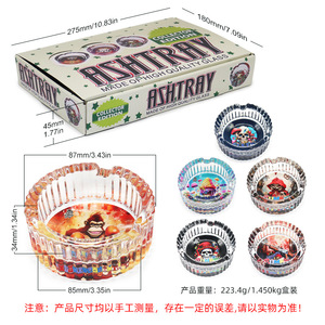 Qianxun kustom Logo 85mm bulat merokok jelas asbak abu Set kristal murah portabel kaca asbak untuk cerutu - Product Image 2