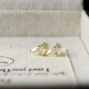 Aazuo, joyería fina de 18 quilates, oro amarillo macizo, diamantes naturales auténticos, pendientes clásicos con forma de pera, regalo para mujer y niño, uso diario, Au750 - Product Image 3