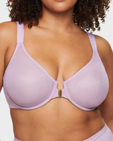 Soutien-gorge push-up à fermeture avant en maille avec armatures et bonnets 3/4