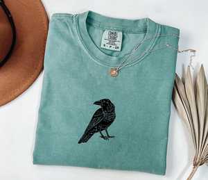 OEM ODM Vintage Crow Lover Shirt Short and Long Sleeve Black Raven Shirt Dark Gothic <strong>Tshirt</strong> Gift <strong>Halloween</strong> <strong>Women</strong> - Product Image 5