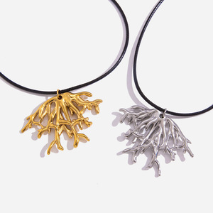 Collar de Acero de Titanio con Forma de Coral para Mujer, Gargantilla de Verano, Joyería de Moda, Accesorio Casual - Product Image 1