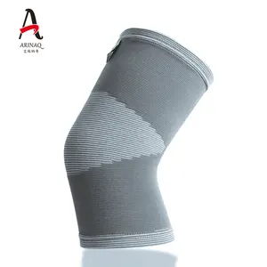Knitted Support Compression Sleeve Elastic Sports Knee Support Brace With Silicone Patella Cushion