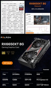 Peladn 6600จอ GPU Radeon 8GB ประสิทธิภาพคุ้มค่า6650การ์ดจอสำหรับเล่นเกม128บิต8พิน6650พีซี - Product Image 3