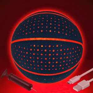 Official Size 7 Basketball Patent Owner's Laminated PU Glow-in-the-Dark LED High Quality Match Level