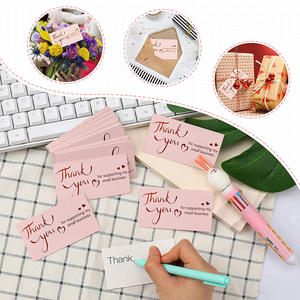 50 Uds. Mini tarjeta de visita con mensaje pequeño, lámina de oro rosa, Gracias por apoyar mis tarjetas de visita pequeñas - Product Image 1