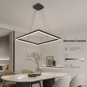 Luminaire suspendu moderne en aluminium, anneau LED dimmable, télécommande, tricolore, hauteur réglable pour salle à manger, salon - Product Image 4