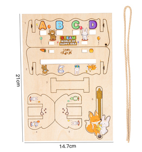 Juego de Rompecabezas de Madera Educativo Montessori con Tarjetas de Palabras de Dibujos Animados, Juguetes de Aprendizaje Inteligente para Niños de 4 a 6 Años - Product Image 6