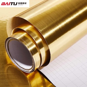 플로터 자체 접착 Vinilo 광택 또는 매트 골드 메탈릭 스티커 비닐 종이 롤 절단 용 자체 접착 컬러 비닐 - Product Image 5