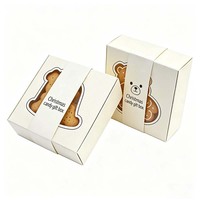Boîte à biscuits en gros pour boulangerie avec fenêtre, en carton alimentaire, imprimée sur mesure avec logo à l'encre de soja, pour bonbons et desserts