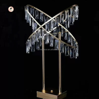 Nouveau support à fleurs en forme de X en métal doré argenté moderne, acrylique, fer, décoration de mariage, centre de table, décoration de fête