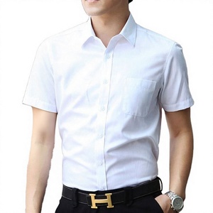 Men's 100% Pure Cotton Spring Vintage Twill Casual Business <b>Half</b>-Sleeved for <b>Shirt</b> Slim Fit Middle-Aged Thin Top Short Length - Product Image 5