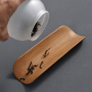 Cuillère à thé en bambou de forme irrégulière, accessoire écologique pour la cérémonie du thé Kung Fu, pour le thé de l'après-midi, qualité supérieure - Product Image 4
