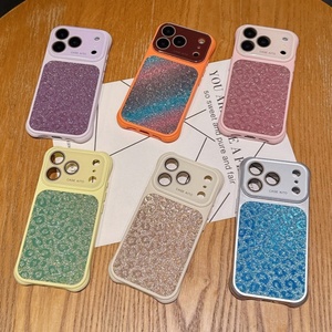 Funda de teléfono con estampado de leopardo y purpurina en las cuatro esquinas, colores vibrantes, para iPhone 13 14 15 16 17 Pro Max, cubierta trasera de lujo con protección contra arañazos. - Product Image 6