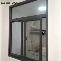 Ventana Corredera Horizontal Moderna con Marco Negro de Aluminio, Perfil Delgado para Cocina, Baño y Uso en Exteriores, Insonorizada, Transparente y Templada