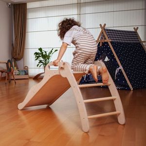 Gimnasio Interior Montessori: Set Educativo de Madera Plegable con Tobogán para Bebés, Moderno, Seguro y Resistente, para Desarrollo de Habilidades Motoras y Equilibrio Escolar - Product Image 2