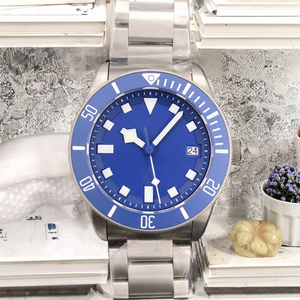 VSZ F Montre automatique pour homme en acier inoxydable, cadran bleu, cristal saphir, 41 mm, sport, étanche, mouvement mécanique ETA, fermoir caché - Product Image 3