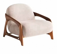 Fauteuil en bois de luxe léger de style italien moderne chaise de loisirs avec tissu pour salle à manger hôtel chambre salon bureau utilisation