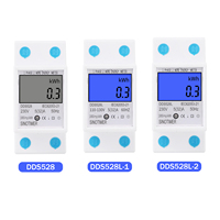 SINOTIMER DDS528L 2P pengukur multifungsi, pengukur energi 110/230V 5(32)A pengukur kWh dengan lampu latar LCD & kompak