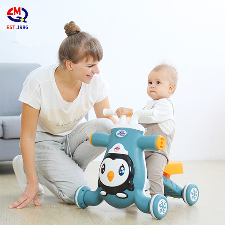 2022 сидя на подставке пластиковая музыкальная коляска автомобиль с музыкой Многофункциональный 3 в 1 ходунок для младенцев