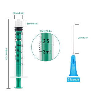 पशु चिकित्सा सिरिंज 3 मिलीलीटर सिरिंज और सुई के साथ <span class=keywords><strong>23</strong></span> गेज 1 इंच सुई - Product Image 1
