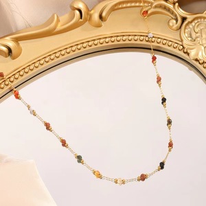 Conjunto de Collar y Pulsera de Piedras Naturales para Mujer, Pulsera de Acero Inoxidable con Cuentas, Conjunto de Collar de Piedras Naturales - Product Image 3