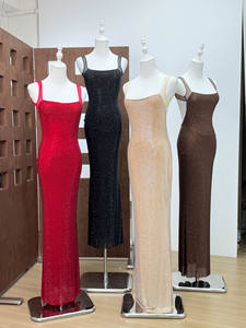 Gaun Malam Elegan Wanita Merah Model Duyung Berpayet Tanpa Lengan Panjang Menyentuh Lantai Mewah untuk Acara Formal, <span class=keywords><strong>Prom</strong></span>, dan Pesta - Product Image 5