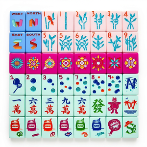 <span class=keywords><strong>Mahjong</strong></span> miniature coloré en acrylique monocouche pour les voyages |   Ensemble d'apprentissage personnalisable pour enfants |   <span class=keywords><strong>Mahjong</strong></span> américain - Product Image 4