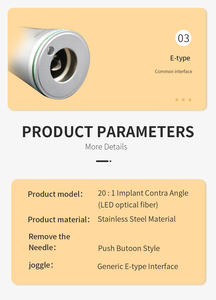 Turbina de <span class=keywords><strong>contra</strong></span>ángulo de anillo verde de pieza de mano de baja velocidad 20:1 dental para cirugía de implantes, maquinaria eléctrica para construcción metálica - Product Image 6