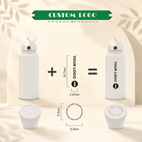 Bouteille d'eau isotherme en acier inoxydable écologique 1000 ml sans BPA avec logo personnalisé et paille, isolation thermique 12-24 heures