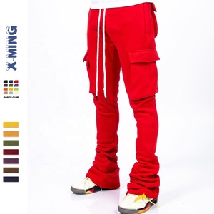 Mode cordon pile hommes pantalons <span class=keywords><strong>Baggy</strong></span> Streetwear Cargo <span class=keywords><strong>Hip</strong></span> <span class=keywords><strong>Hop</strong></span> Style hommes Fit Skinny empilé pantalon <span class=keywords><strong>Jogging</strong></span> logo personnalisé - Product Image 1