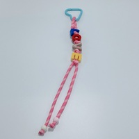 Porte-clés créatif et mignon en plastique tressé avec lettres, pour mousqueton HAPPY, léger, pendentif pour sac de femme et téléphone portable