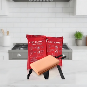 Couverture anti-feu double face en silicone 1m*1m, résistante à la chaleur, en fibre de verre caoutchoutée, couverture de sécurité d'urgence - Product Image 5
