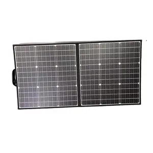 PET 100w18v Single Crystal Sewing Handle Portable Solar Panel 100W Foldable Solar Panel To Charge Solar Generator