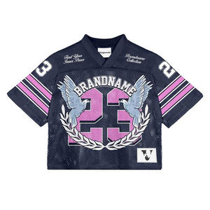 Maglia Oversize Personalizzata in Rete Unisex Stile Retrò da Calcio, Top Corto Boxy, Maglietta Sportiva Vuota alla Moda - Product Image 1