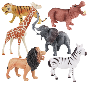 Modelli di Simulazione della Fauna Selvatica per Bambini Yxs, Giocattoli Educativi di Giraffa, Elefante, Ippopotamo, Zebra e Tigre - Product Image 1
