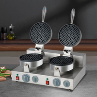 Gaufrier rond à Double tête antiadhésif Gaufrier belge Électrique Mini gaufrier commercial en nid d'abeille Double