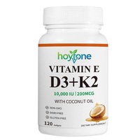 Capsules de Vitamine D3 K2 MK7 en Gélules Molles, Marque Privée OEM, 10000 UI, Huile de Coco, pour le Soutien Osseux et Immunitaire des Adultes, Végétalien, Biologique, Complément Alimentaire