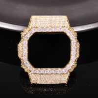 Vente en gros et dropshipping TOP ICY HHMWP006 Boîtier de montre en laiton DW5600BBR Écologique Lunette Bling en Moissanite VVS D Passe le testeur de diamant