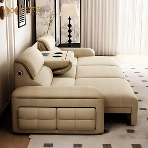 <span class=keywords><strong>Canapé</strong></span> intelligent électrique zéro mur en chenille crème, modèle 2026, pour petit appartement, design Oreilles d'éléphant - Product Image 4