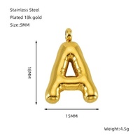 Bijoux à bricoler soi-même Anti-ternissement étanche 14K 18K or plaque en acier inoxydable lettre pendentif bulle grande breloque initiale