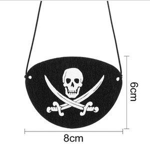 <span class=keywords><strong>Maschere</strong></span> per Occhi da Pirata Nere, Bende Monoculari in Feltro Ecologico per Halloween, Natale e Feste a Tema Pirata - Product Image 4