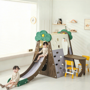 Structure de <span class=keywords><strong>jeu</strong></span> d'escalade et toboggan pour enfants, usage intérieur et extérieur, avec balançoire, pour aire de jeux familiale - Product Image 1