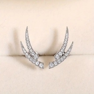 Pendientes Tiyo de Hoja Plateada con Zirconia de Corte Cojín, Diseño Geométrico Vintage para Mujer, Regalo, Aleación de Zinc, Engaste de Canal - Product Image 2