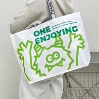 Sac fourre-tout en tissu tissé PP, laminé mat, impression personnalisée, sac de shopping promotionnel, matériau recyclé
