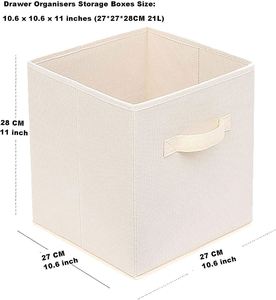 4008126 Pack Home <b>Shelf</b> <b>Basket</b> Collapsible Foldable Storage Cubes Clothing Organizer Space Saving Non Woven Storage Bin Box - Product Image 2