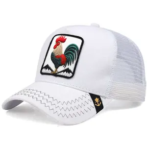 2024 Populaire Borduurlogo Baseball Cap Hot Style Cartoon Net Cap Gorras Originele Dier Haan Trucker Hoed