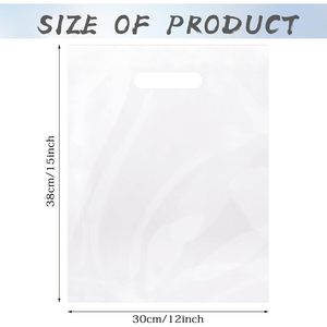 Clear Plastic Gift <b>Bags</b> 12x15 Inch With Die Cut Handle For Gift Packaging Retail Shopping <b>Medium</b> <b>Size</b> - Product Image 4