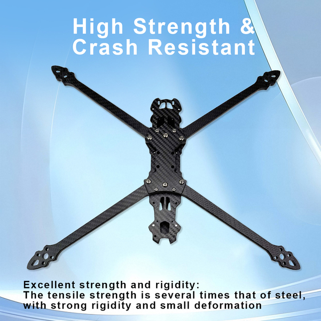 T700 10 Inch Carbon Fiber Quadcopter Frame Kit with 5.5mm Arms for FPV Freestyle and Racing Drones Black 245.5g