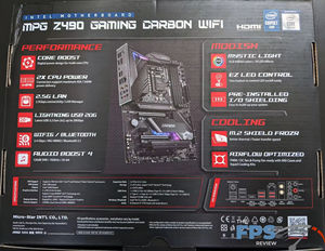 Elite Gaming MSI MPG <span class=keywords><strong>Z490</strong></span> GAMING CARBON WIFI - Intel <span class=keywords><strong>Z490</strong></span>, Core 10e génération, Mystic Light RGB, LAN 2.5G pour <span class=keywords><strong>Pro</strong></span> Esports & Streaming - Product Image 3