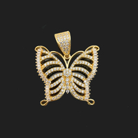 Collar de Moda Hip Hop de Alta Calidad Chapado en Oro de 14k con Colgantes de Cruz con Circonitas para Hombre y Mujer